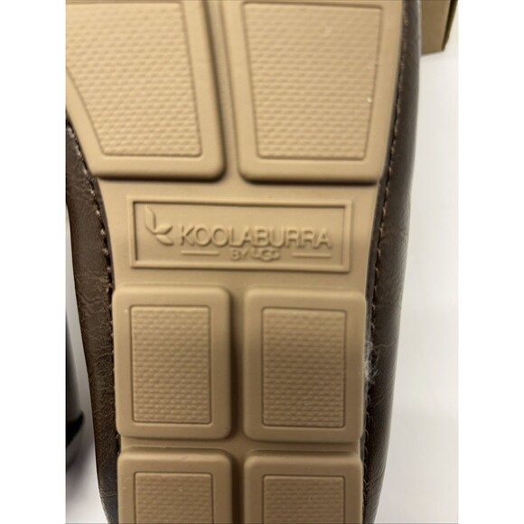 Koolaburra By Ugg Tipton Smooth Leather Dark Brown Faux Fur Men Slipper SZ 9 NEW - Picture 5 of 10